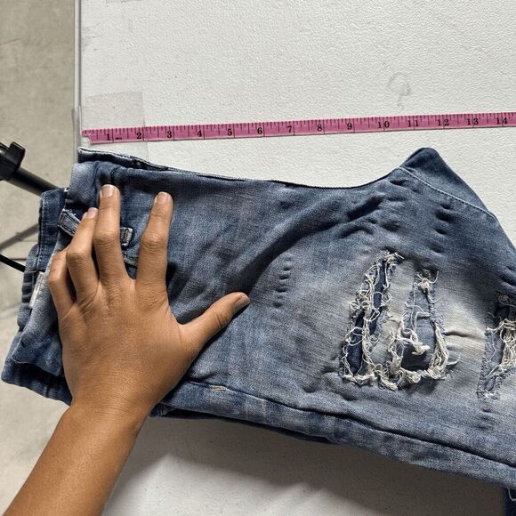 American Eagle Womens Curvy Hi-Rise Jegging 2 Short Distressed Stretch Destroyed - Picture 4 of 14